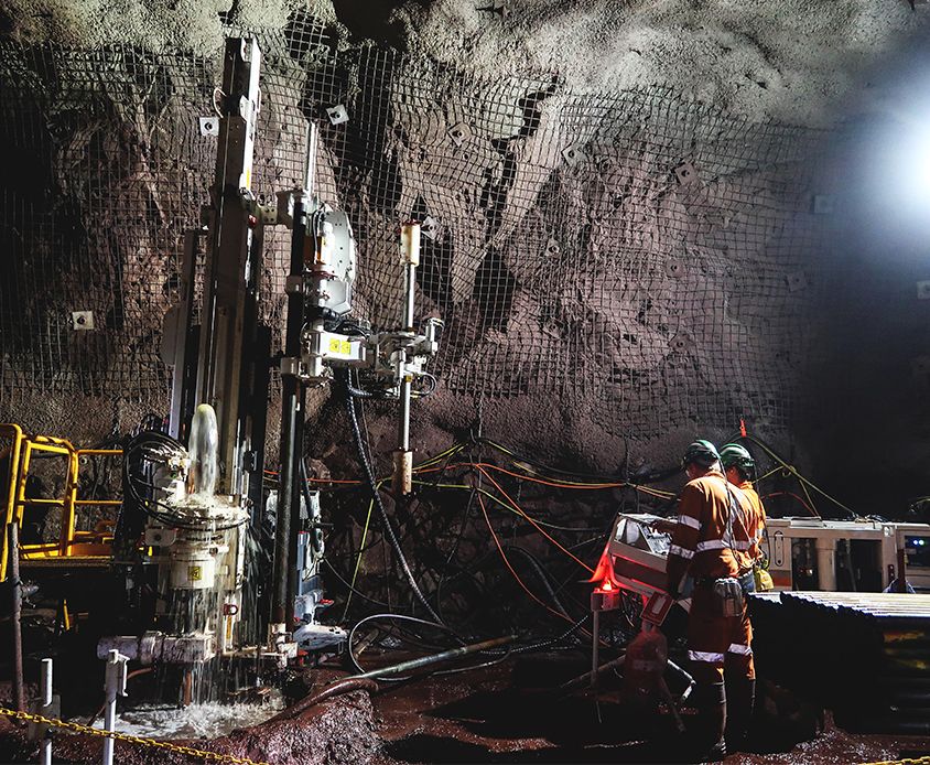 drilling machinery in operation